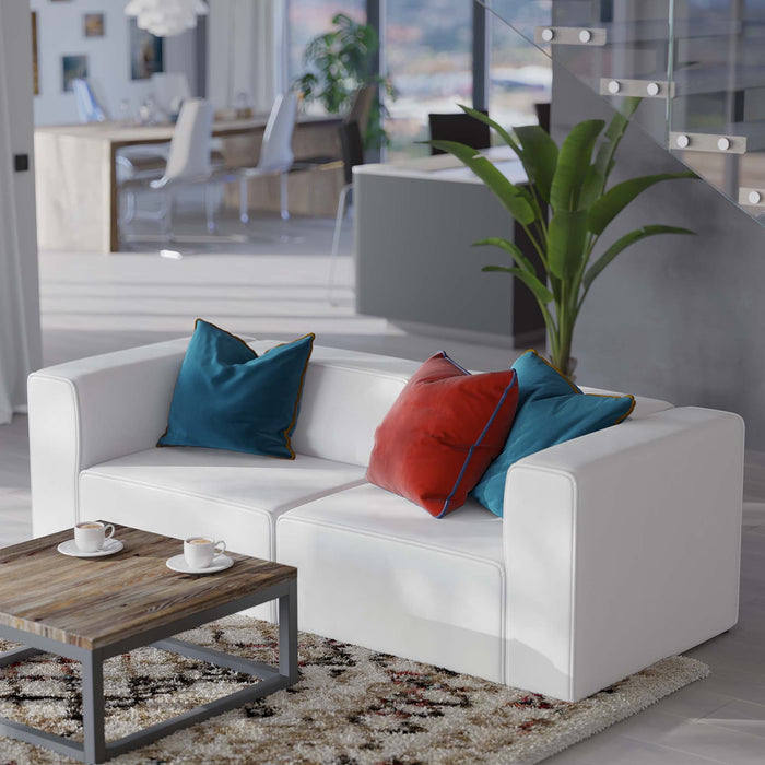 Mingle Vegan Leather 2-Piece Sectional Sofa Loveseat - view 24