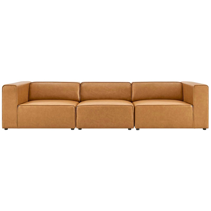Mingle Vegan Leather Sectional Sofa - Stylish, Comfortable 3-Piece Design for Modern Living Spaces