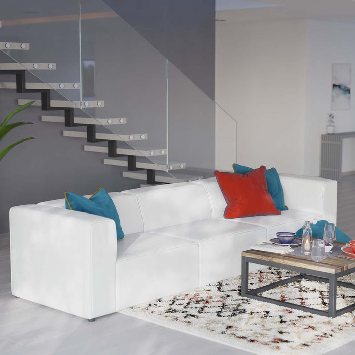 Mingle Vegan Leather Sectional Sofa - Stylish, Comfortable 3-Piece Design for Modern Living Spaces