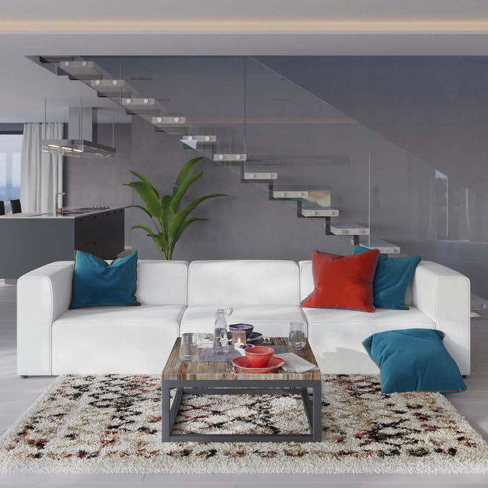 Mingle Vegan Leather Sectional Sofa - Stylish, Comfortable 3-Piece Design for Modern Living Spaces