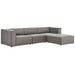 Mingle Vegan Leather Sofa and Ottoman Set Gray EEI-4790-GRY