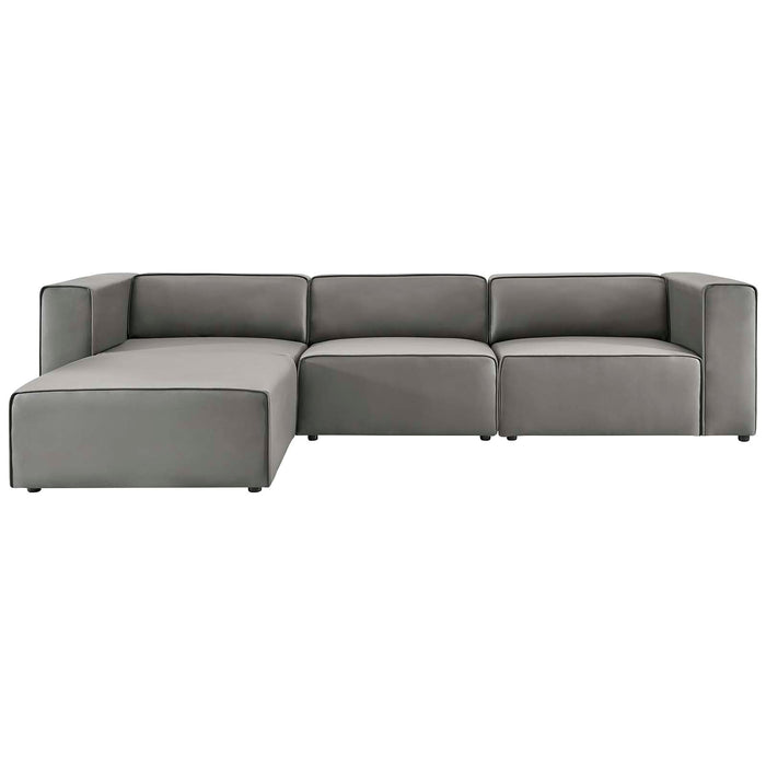 Mingle Vegan Leather Sofa and Ottoman Set - Stylish Modern Seating for Contemporary Living Spaces