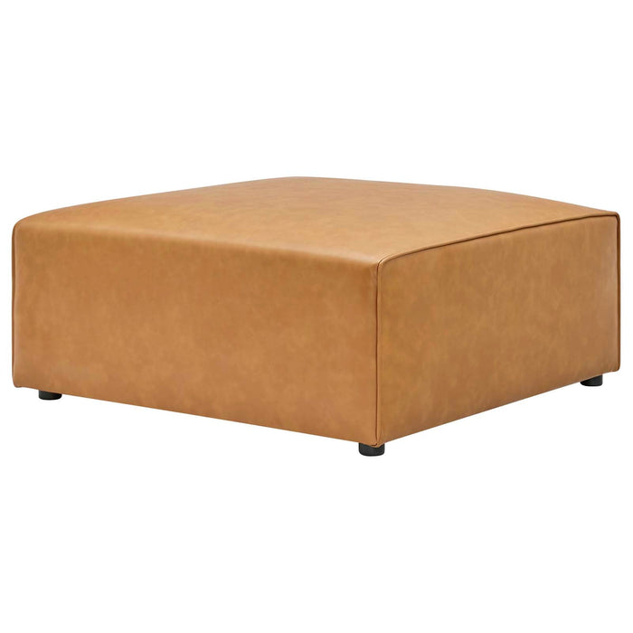 Mingle Vegan Leather Sofa and Ottoman Set - Stylish Modern Seating for Contemporary Living Spaces
