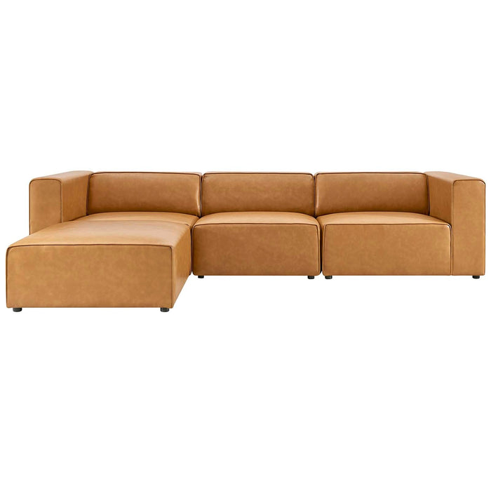 Mingle Vegan Leather Sofa and Ottoman Set - Stylish Modern Seating for Contemporary Living Spaces