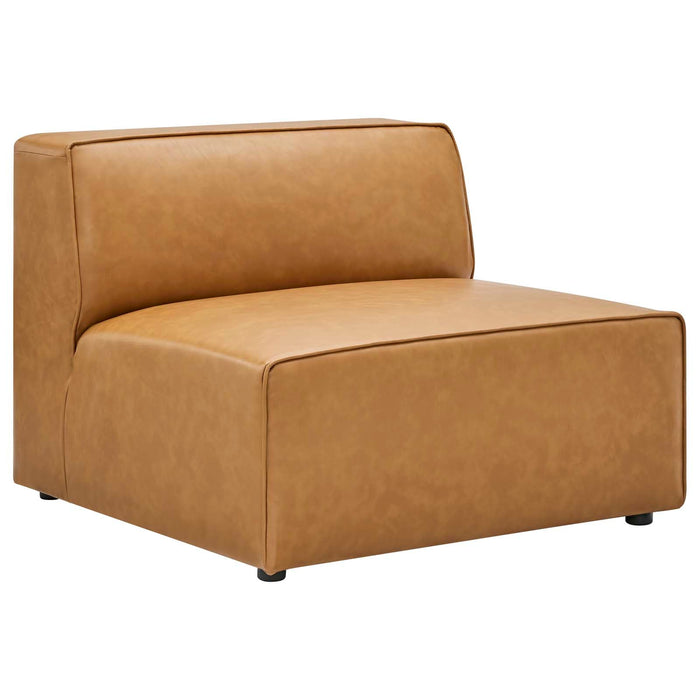 Mingle Vegan Leather Sofa and Ottoman Set - Stylish Modern Seating for Contemporary Living Spaces