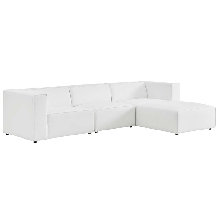 Mingle Vegan Leather Sofa and Ottoman Set - Stylish Modern Seating for Contemporary Living Spaces