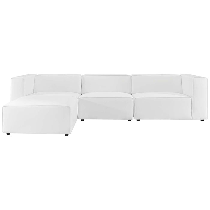 Mingle Vegan Leather Sofa and Ottoman Set - Stylish Modern Seating for Contemporary Living Spaces