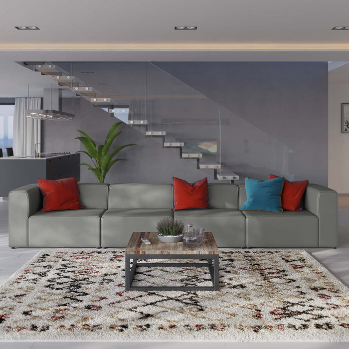 Mingle Vegan Leather 4-Piece Sectional Sofa - Stylish, Comfortable Seating for Modern Living Spaces