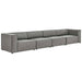 Mingle Vegan Leather 4-Piece Sectional Sofa Gray EEI-4793-GRY