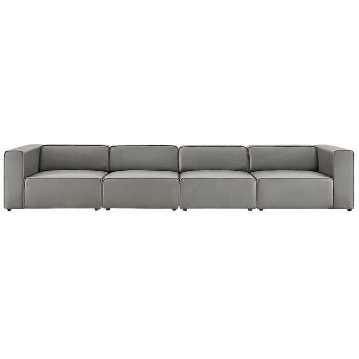 Mingle Vegan Leather 4-Piece Sectional Sofa - Stylish, Comfortable Seating for Modern Living Spaces