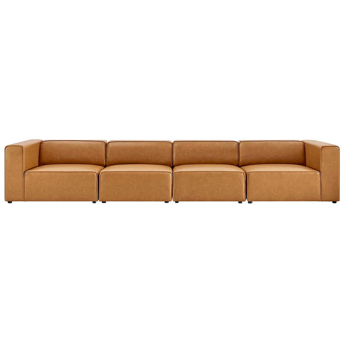 Mingle Vegan Leather 4-Piece Sectional Sofa - Stylish, Comfortable Seating for Modern Living Spaces