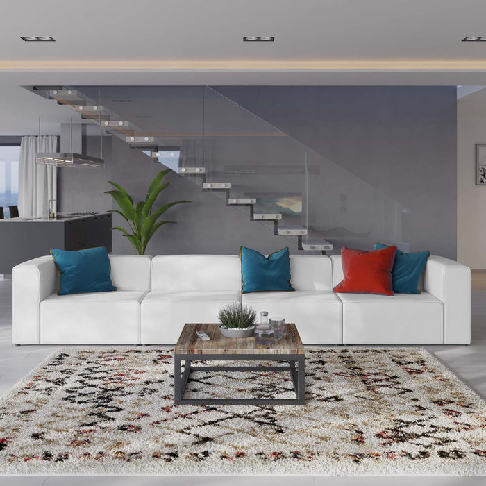 Mingle Vegan Leather 4-Piece Sectional Sofa - Stylish, Comfortable Seating for Modern Living Spaces