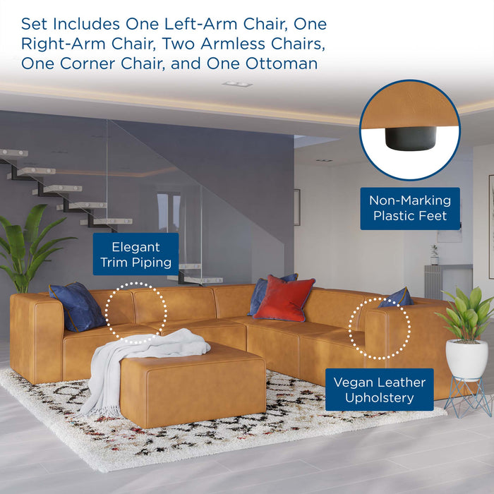 Mingle Vegan Leather 6-Piece Furniture Set by Modway - side view