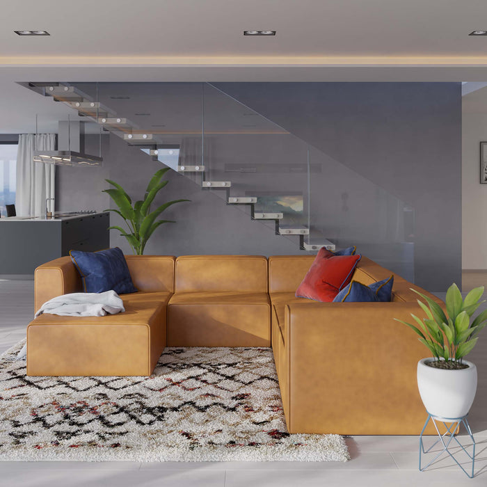 Mingle Vegan Leather 6-Piece Furniture Set by Modway - front view