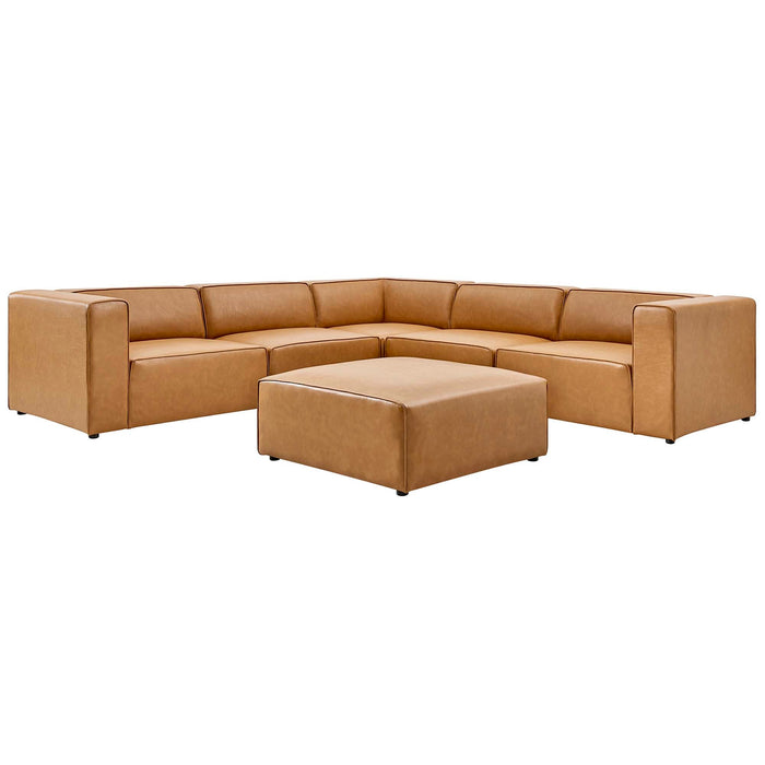 Mingle Vegan Leather 6-Piece Furniture Set by Modway - angle view