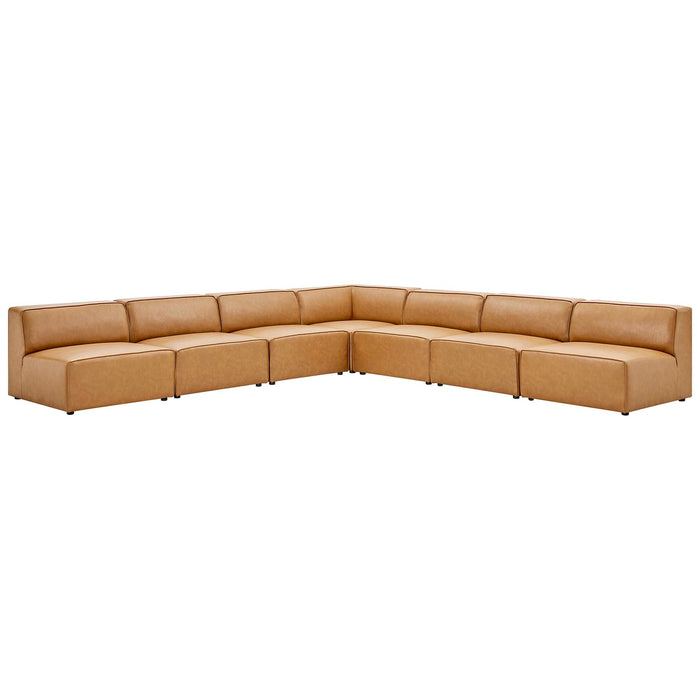 Mingle 7-Piece Vegan Leather Sectional Sofa