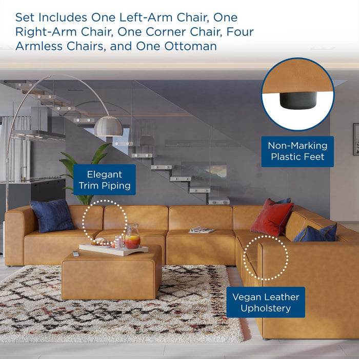 Mingle Vegan Leather 8-Piece Sectional Sofa Set by Modway - side view