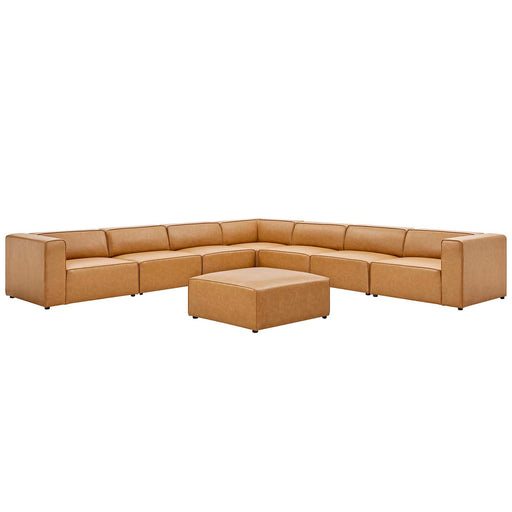 Mingle Vegan Leather 8-Piece Sectional Sofa Set by Modway - angle view