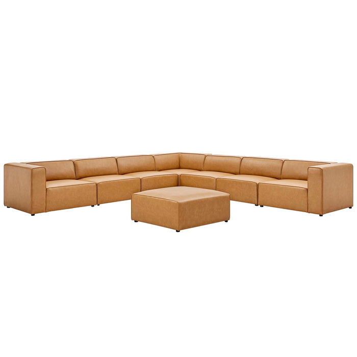 Mingle Vegan Leather 8-Piece Sectional Sofa Set by Modway - angle view