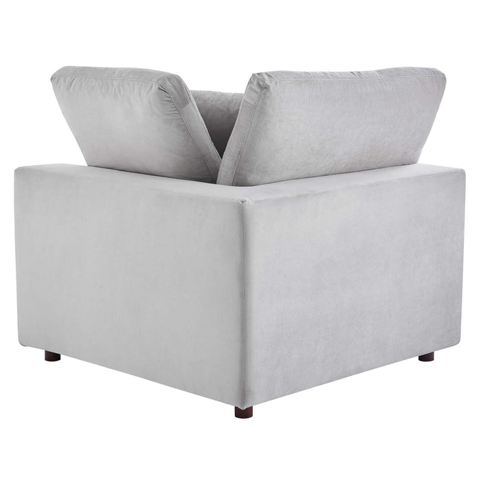 Commix Down Filled Loveseat - Luxurious Performance Velvet, Overstuffed Comfort for Modern Living Rooms