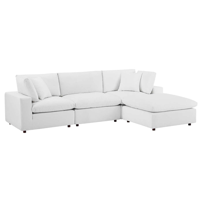 Commix Overstuffed Performance Velvet Sectional Sofa - Luxurious Comfort for Modern Living Spaces