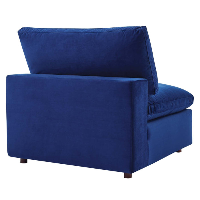 Commix Luxurious Down-Filled Overstuffed Performance Velvet Sofa for Stylish Living Room Comfort