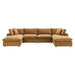 Commix Down Filled Overstuffed Performance Velvet 6-Piece Sectional Sofa Cognac EEI-4821-COG