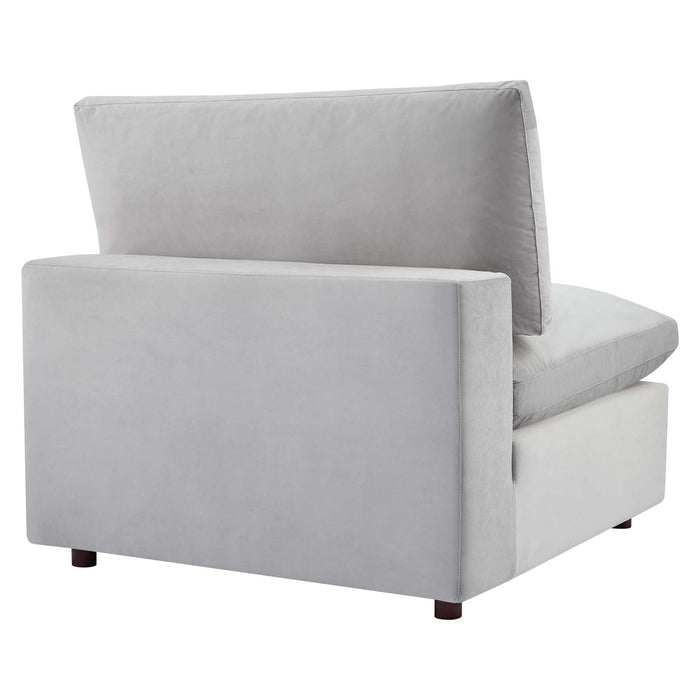 Commix Modern Down Filled Sectional Sofa - Plush Comfort, Stain-Resistant Velvet, Roomy Design