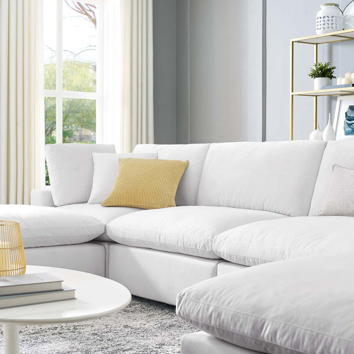 Commix Modern Down Filled Sectional Sofa - Plush Comfort, Stain-Resistant Velvet, Roomy Design