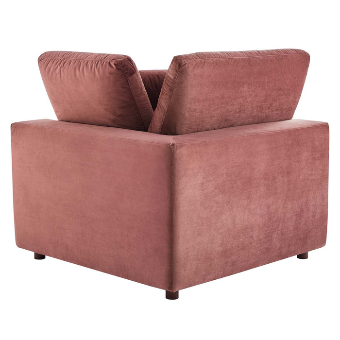 Commix Plush Performance Velvet Sectional Sofa - Overstuffed Comfort for Modern Living Spaces