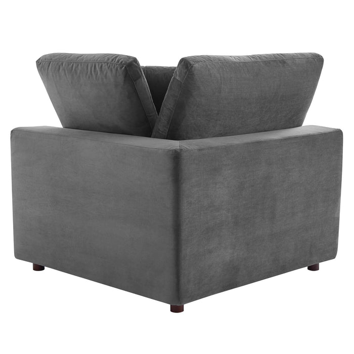 Commix Plush Performance Velvet Sectional Sofa - Overstuffed Comfort for Modern Living Spaces
