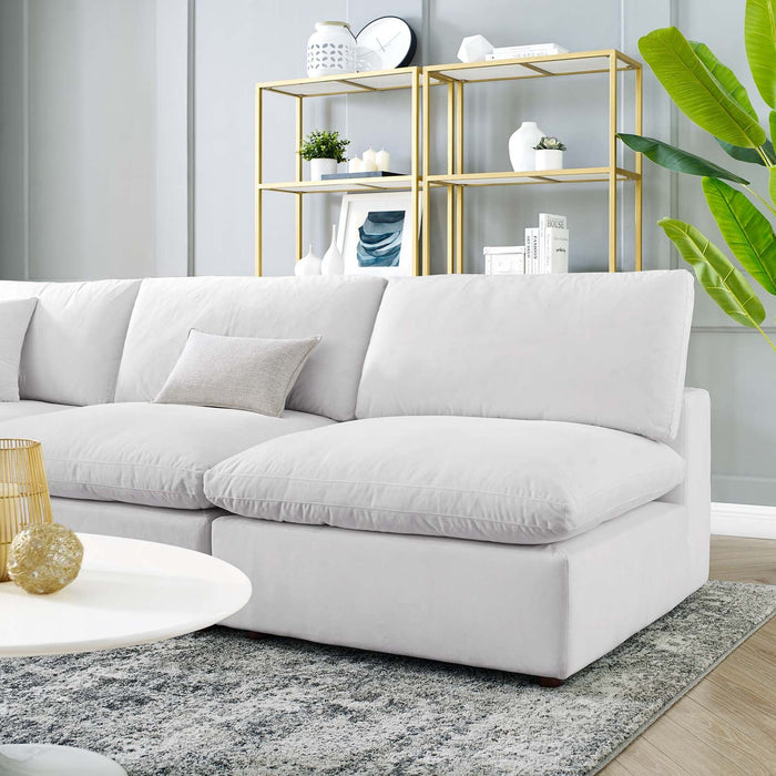 Commix Plush Performance Velvet Sectional Sofa - Overstuffed Comfort for Modern Living Spaces