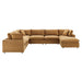 Commix Down Filled Overstuffed Performance Velvet 7-Piece Sectional Sofa Cognac EEI-4825-COG