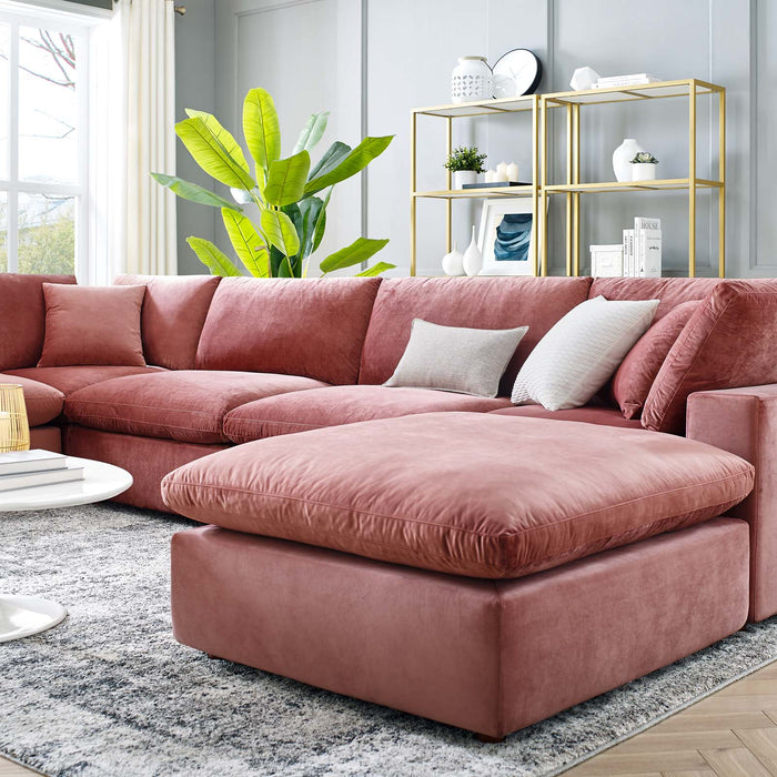Commix Overstuffed Velvet Sectional Sofa Set - Luxurious Comfort with Modern Design for Living Rooms