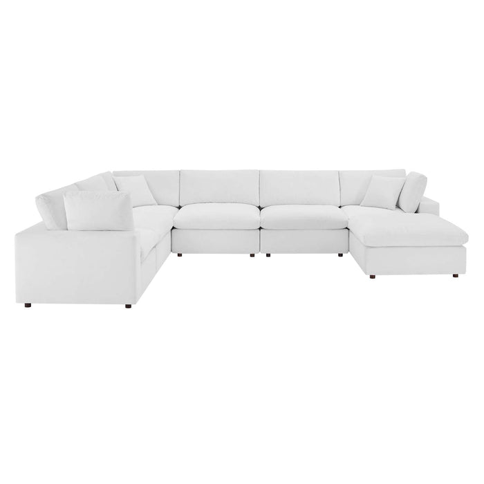 Commix Overstuffed Velvet Sectional Sofa Set - Luxurious Comfort with Modern Design for Living Rooms