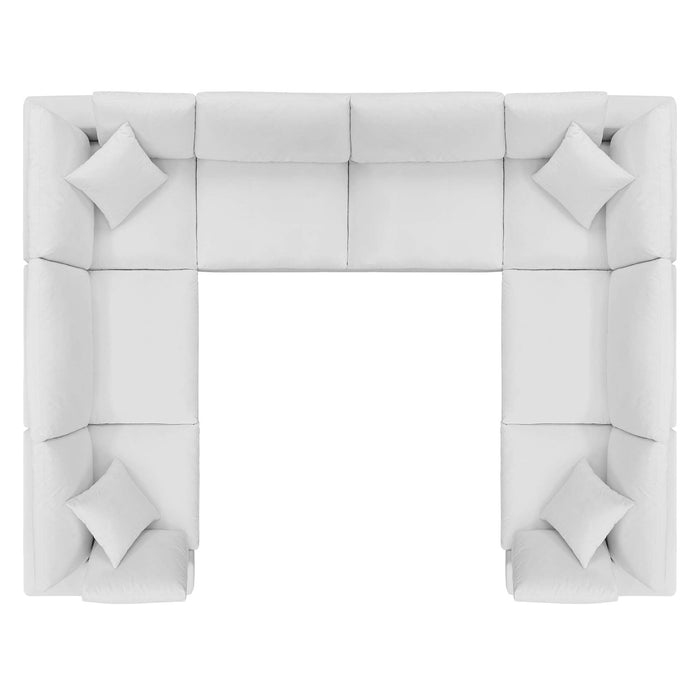 Commix 8-Piece Down Filled Overstuffed Performance Velvet Sectional Sofa by Modway - interior view