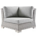 Conway Outdoor Patio Wicker Rattan Corner Chair - alternate angle view