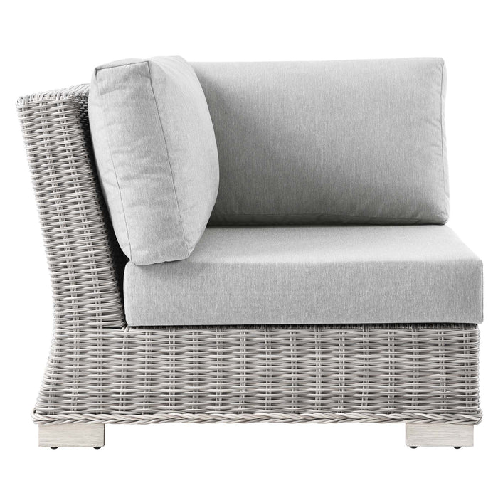 Conway Outdoor Patio Wicker Rattan Corner Chair - view 5