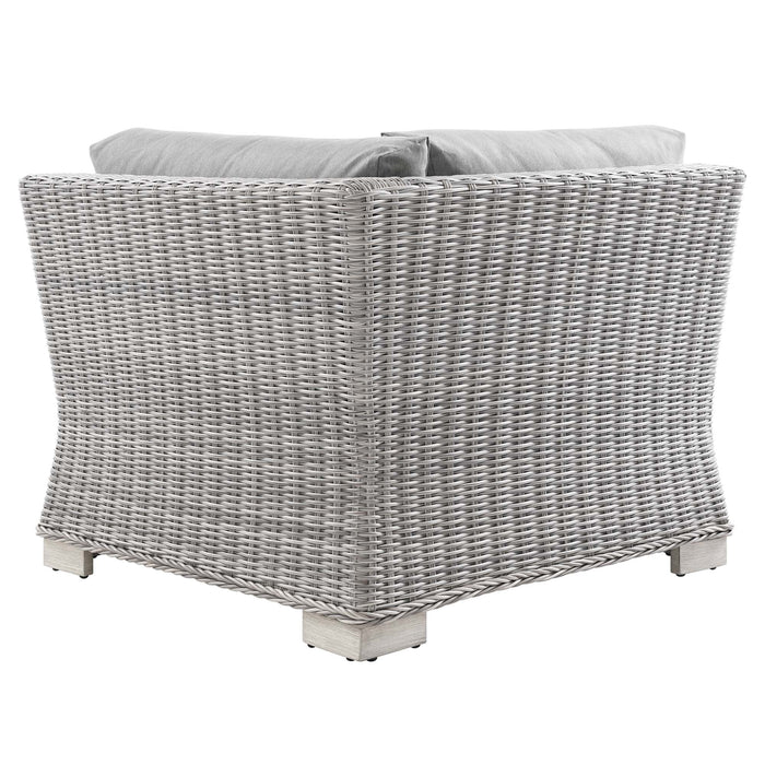 Conway Outdoor Patio Wicker Rattan Corner Chair - view 7