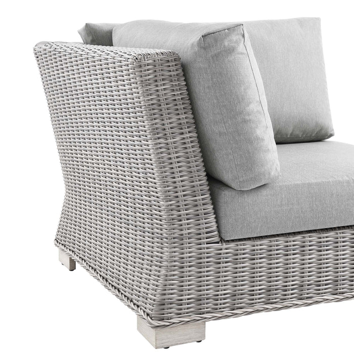 Conway Outdoor Patio Wicker Rattan Corner Chair - view 8