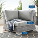 Conway Outdoor Patio Wicker Rattan Corner Chair - detail close-up