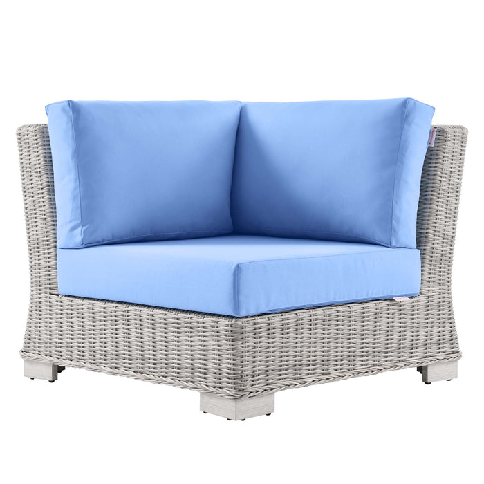 Conway Outdoor Patio Wicker Rattan Corner Chair - view 10