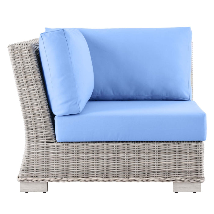 Conway Outdoor Patio Wicker Rattan Corner Chair - view 13