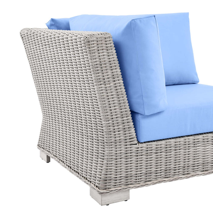 Conway Outdoor Patio Wicker Rattan Corner Chair - view 16