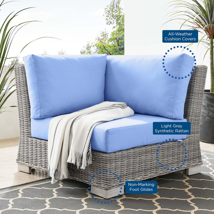 Conway Outdoor Patio Wicker Rattan Corner Chair - view 11