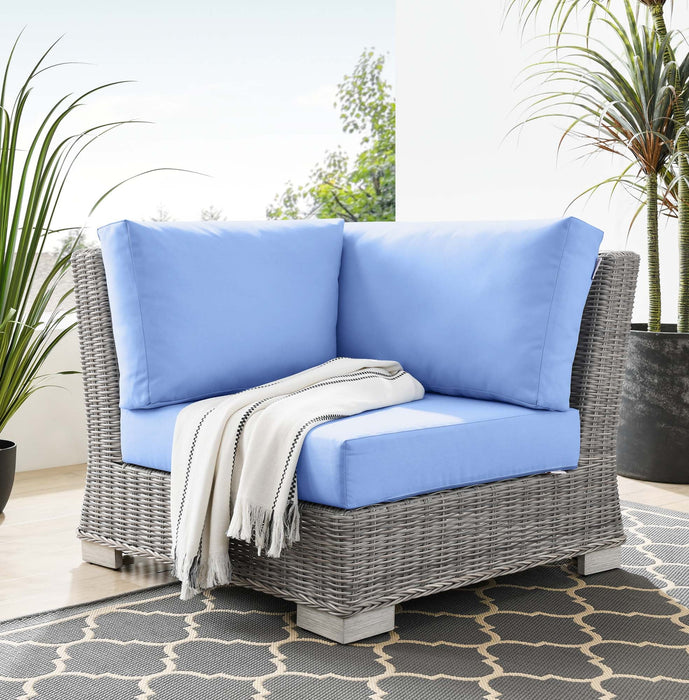 Conway Outdoor Patio Wicker Rattan Corner Chair - view 9