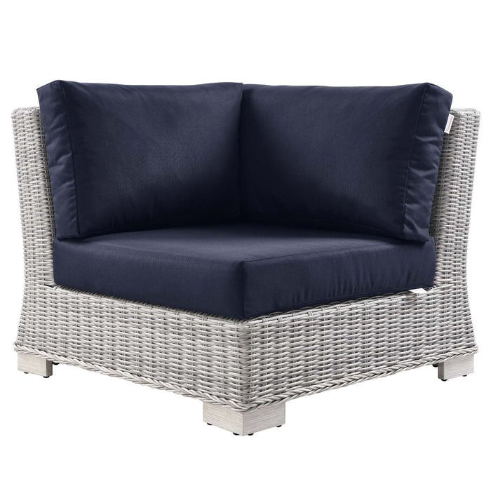 Conway Outdoor Patio Wicker Rattan Corner Chair - view 18