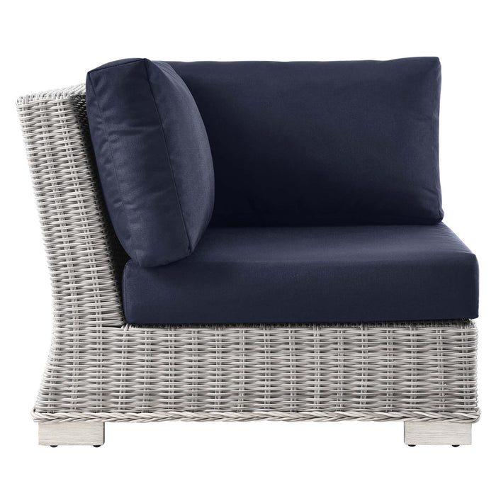 Conway Outdoor Patio Wicker Rattan Corner Chair - view 21