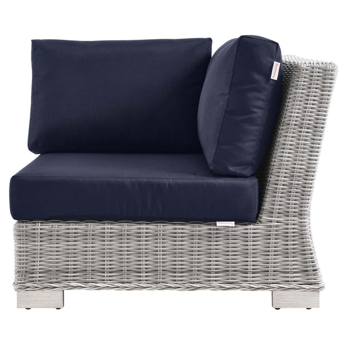 Conway Outdoor Patio Wicker Rattan Corner Chair - view 22