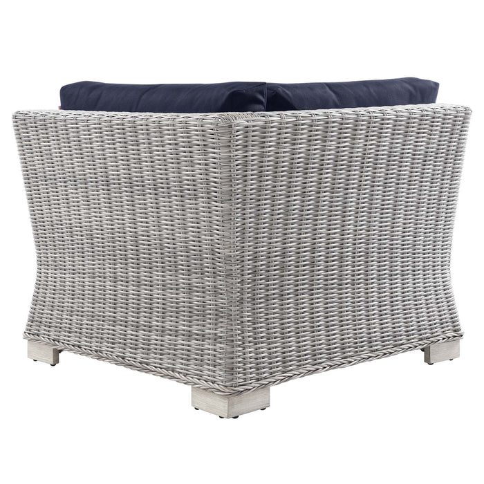 Conway Outdoor Patio Wicker Rattan Corner Chair - view 23